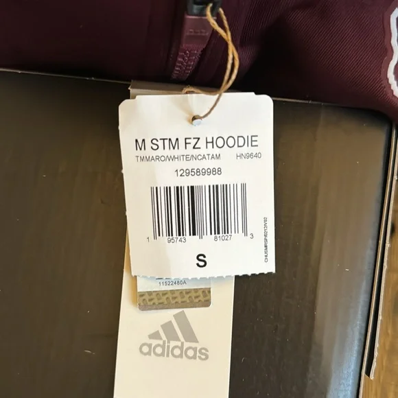 Adidas Aggie A&M maroon Zipper Hoodie S - Picture 5 of 5
